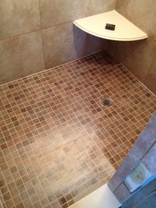 tile floor in shower